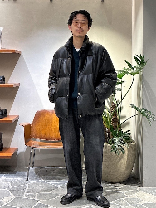 別注》【AVIREX for ADAM ET ROPE'】レザーダウンジャケット（ダウン