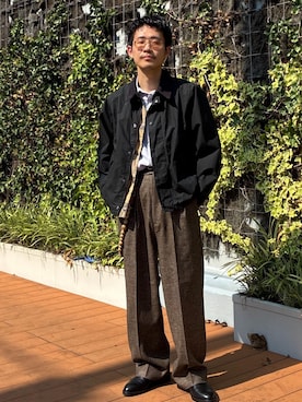 「アイテム（スリッポン）」を使った、ふかのきさん（メンズ・172cm）の夏コーディネート