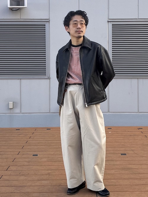 セール】コットンダブルクロス バギー ワイド スラックス(スラックス セール】コットンダブルクロス バギー ワイド スラックス(スラックス