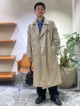 「アイテム（トレンチコート）」を使った、ふかのきさん（メンズ・172cm・20代）の冬コーディネート