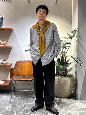 「アイテム（スリッポン）」を使った、ふかのきさん（メンズ・172cm・20代）の秋コーディネート