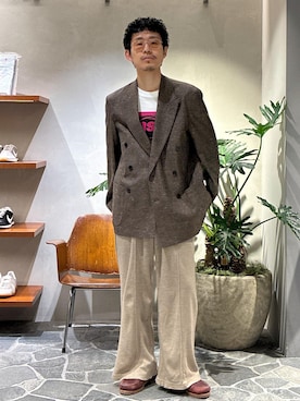 「アイテム（テーラードジャケット）」を使った、ふかのきさん（メンズ・172cm・20代）の秋コーディネート