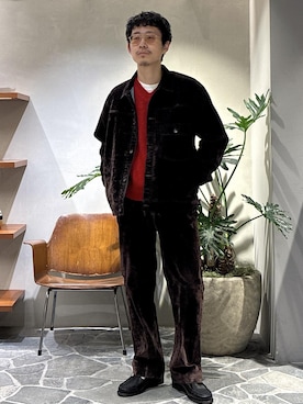 「ニット/セーター」｜「アイテム（デニムジャケット）」を使った、ふかのきさん（メンズ・172cm）の秋コーディネート