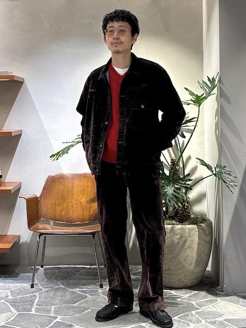 セール】【ISKO】フロッキーデニム ストレートスラックス / ADAM ET