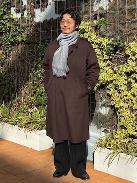 「ニット/セーター」｜「アイテム（ジャケット/アウター）」を使った、ふかのきさん（メンズ・172cm）の冬コーディネート