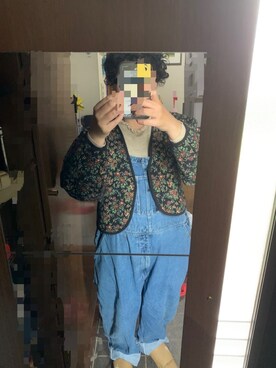 「アキコーデ」｜「アイテム（サロペット/オーバーオール）」を使った、ことぶきさん（レディース・162cm）の秋コーディネート