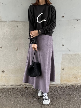 「copine」｜「アイテム（スウェット）」を使った、ikuさん（レディース・161cm）の秋コーディネート