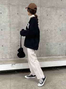 「copine」｜「アイテム（スウェット）」を使った、ikuさん（レディース・161cm）の秋コーディネート