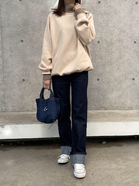 「copine」｜「アイテム（スウェット）」を使った、ikuさん（レディース・161cm）の冬コーディネート