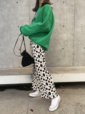 「copine」｜「アイテム（スウェット）」を使った、ikuさん（レディース・161cm）の冬コーディネート