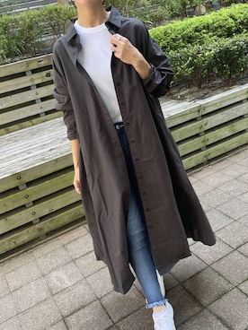 「copine」｜「アイテム（シャツワンピース）」を使った、ikuさん（レディース・161cm）の秋コーディネート