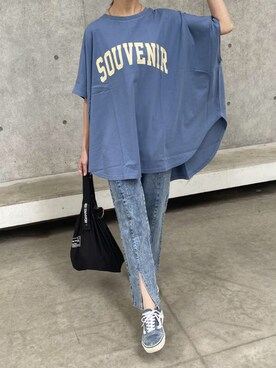 「アイテム（エコバッグ/サブバッグ）」を使った、ikuさん（レディース・161cm）の夏コーディネート