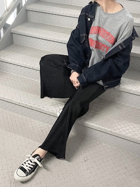 「copine」｜「アイテム（デニムジャケット）」を使った、ikuさん（レディース・161cm）の春コーディネート