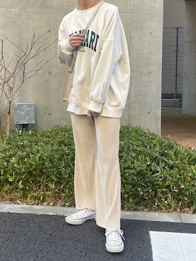 「copine」｜「アイテム（スウェット）」を使った、ikuさん（レディース・161cm）の春コーディネート