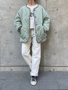 「copine」｜「アイテム（ノーカラージャケット）」を使った、ikuさん（レディース・161cm）の秋コーディネート