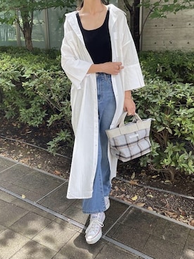 「WEAR昭和部」｜「アイテム（シャツワンピース）」を使った、ikuさん（レディース・161cm）の秋コーディネート