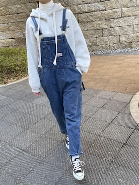「copine」｜「アイテム（サロペット/オーバーオール）」を使った、ikuさん（レディース・161cm）の冬コーディネート