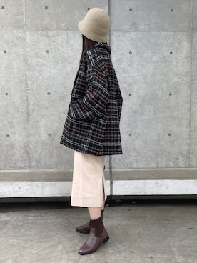「copine」｜「アイテム（帽子）」を使った、ikuさん（レディース・161cm）の秋コーディネート