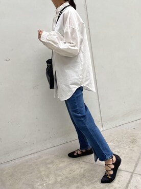 「copine（コピン）のアイテム（シャツ/ブラウス）」を使った、ikuさん（レディース・161cm）の秋コーディネート