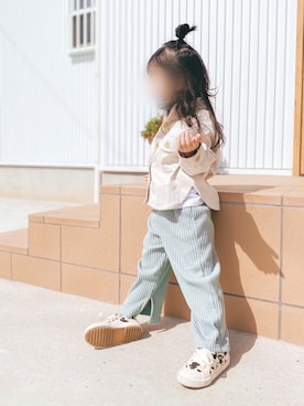 「BRANSHES（ブランシェス）のアイテム（ブルゾン）」を使った、miu さん（キッズ・90cm）の春コーディネート