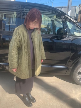 「FREAK'S STORE（フリークスストア）のM-65キルトライナージャケット（ミリタリージャケット）」を使った、mauさん（レディース・163cm）の冬コーディネート