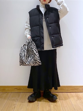 「マイベストコーデ2022」｜「アイテム（ダウンベスト）」を使った、かおぽ  さん（レディース・159cm）の冬コーディネート