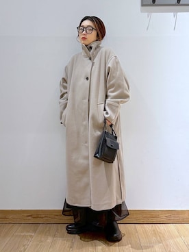 「アイテム（チェスターコート）」を使った、かおぽ  さん（レディース・159cm・30代）の冬コーディネート