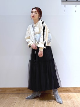 「シルバーシューズ」｜「アイテム（スウェット）」を使った、かおぽ  さん（レディース・159cm）の秋コーディネート