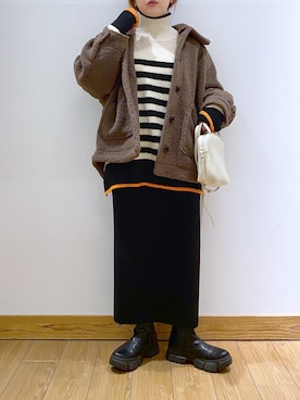 「スニーカーブーツ」｜「アイテム（ジャケット/アウター）」を使った、かおぽ  さん（レディース・159cm）の冬コーディネート