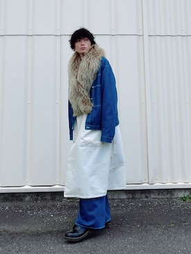 「SHINYAKOZUKA（シンヤコヅカ）のアイテム（デニムジャケット）」を使った、SHUSKさん（メンズ・178cm）の春コーディネート