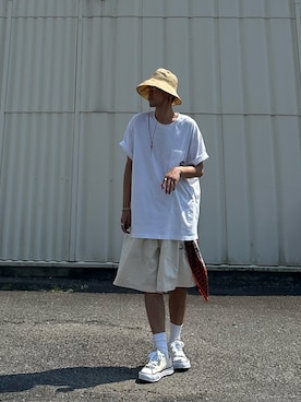 「スカーフ」｜SHUSKさん（メンズ・178cm）の夏コーディネート