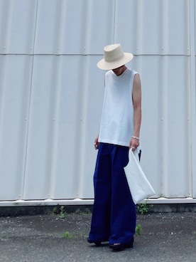 「Johnbull（ジョンブル）のアイテム（帽子）」を使った、SHUSKさん（メンズ・178cm）の夏コーディネート