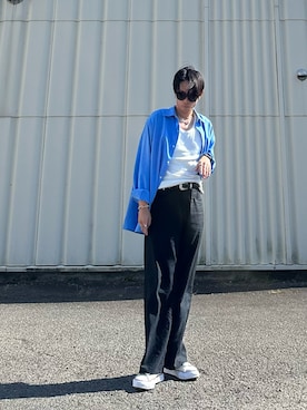 「アイテム（タンクトップ）」を使った、SHUSKさん（メンズ・178cm）の秋コーディネート