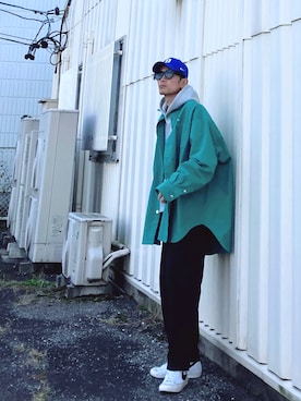 「RAF SIMONS（ラフシモンズ）のアイテム（ジャケット/アウター）」を使った、SHUSKさん（メンズ・178cm）の秋コーディネート
