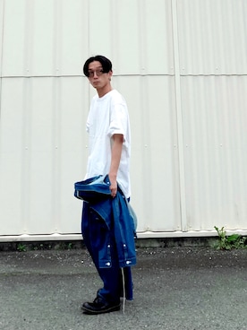 「SHINYAKOZUKA（シンヤコヅカ）のアイテム（デニムジャケット）」を使った、SHUSKさん（メンズ・178cm）の春コーディネート