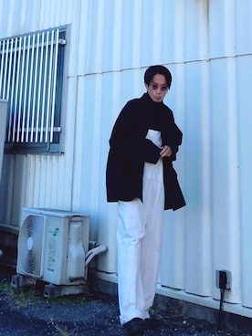 「タートルネック」｜「アイテム（サロペット/オーバーオール）」を使った、SHUSKさん（メンズ・178cm）の秋コーディネート