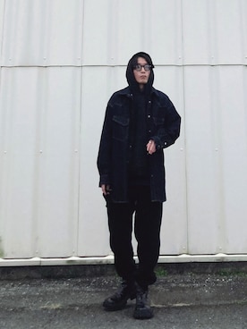 「スウエットパンツ」｜「アイテム（ブーツ）」を使った、SHUSKさん（メンズ・178cm）の冬コーディネート