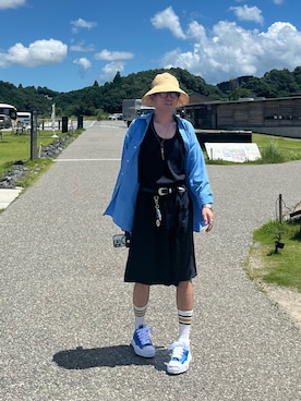 「アイテム（ハット）」を使った、SHUSKさん（メンズ・178cm）の夏コーディネート