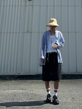 「schott（ショット）のアイテム」を使った、SHUSKさん（メンズ・178cm）の夏コーディネート