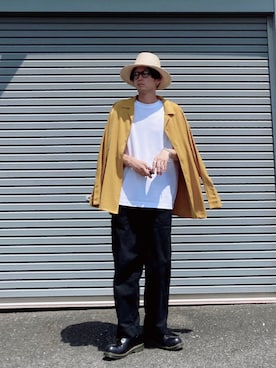 「Johnbull（ジョンブル）のアイテム（帽子）」を使った、SHUSKさん（メンズ・178cm）の夏コーディネート
