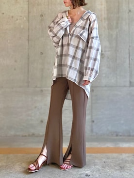 「Safari（サファリ）のアイテム（パンツ）」を使った、riiiさん（レディース・155cm）の秋コーディネート