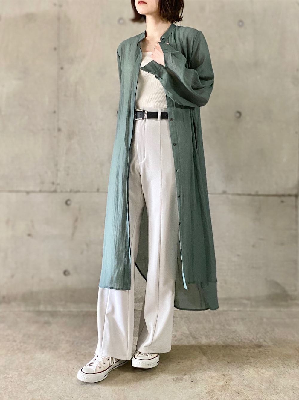 HARE（ハレ）の「シアーロングシャツワンピース(HARE)（シャツ