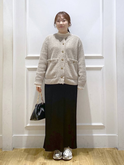 セール】【セットアップ対応】アンゴラウールツイードカーディガン
