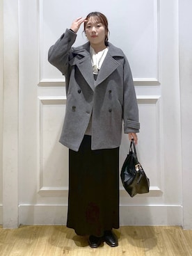 「アイテム（ピーコート）」を使った、yumeminさん（レディース・162cm）の秋コーディネート