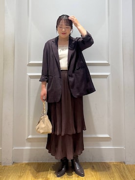 「アイテム（テーラードジャケット）」を使った、yumeminさん（レディース・162cm・30代）の秋コーディネート