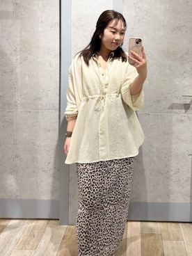 「LEPSIM（レプシィム）の着回しブラウス《2点セット》　639490（シャツ/ブラウス、ホワイト系）」を使った、yumeminさん（レディース・160cm）の春コーディネート