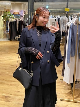 「A part by（アパートバイ）のＷライクテーラードスリットジャケット（テーラードジャケット）」を使った、yumeminさん（レディース・162cm）の秋コーディネート