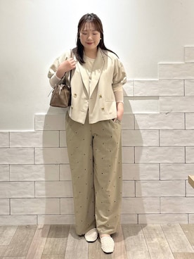 「LEPSIM（レプシィム）のロングハンドルボストン　579910（ボストンバッグ、ブラウン系）」を使った、yumeminさん（レディース・160cm）の春コーディネート