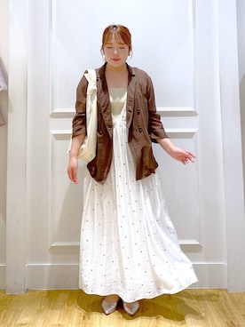 「アイテム（ジャケット/アウター）」を使った、yumeminさん（レディース・162cm・30代）の夏コーディネート