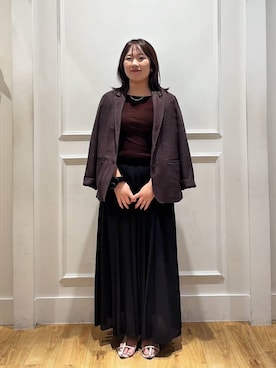 「アイテム（テーラードジャケット）」を使った、yumeminさん（レディース・162cm・30代）の夏コーディネート
